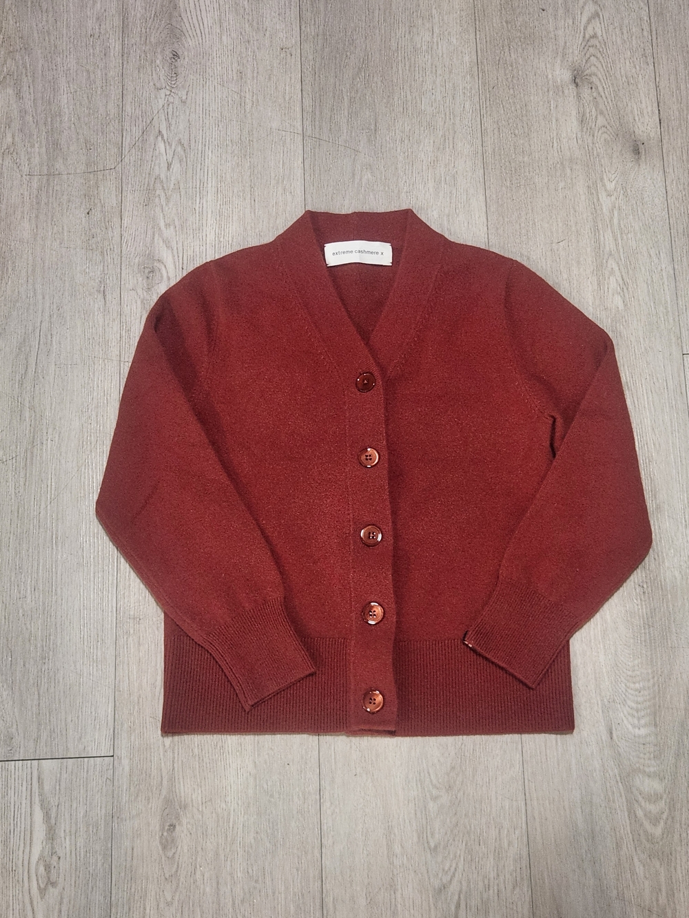 Extreme Cashmere X Red Button Down Cardigan OS
